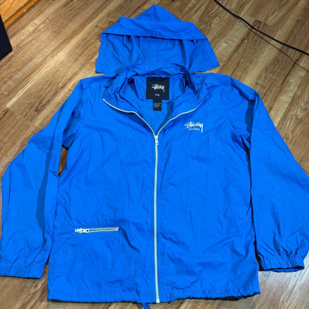 Stüssy International Blue Light Rain Beach Shell Streetwear Windbreaker Jacket S